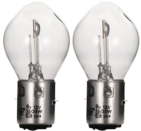 GOOFIT Motorcycle Automotive Headlight Bulbs 12V 35W 2 pcs/set Lamps Hi Lo Beam Bulb Replacement for Scooter pit bike