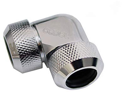 Alphacool 17410 Eiszapfen 13mm HardTube Anschraubtülle 90° L-Verbinder Plexi- Messingrohre - Chrome Wasserkühlung Anschlüsse