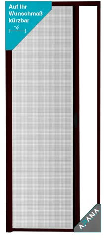 APANA - universelles Fliegengitter mit Rollo auf Maß in Braun - ausziehbarer Insektenschutz für Terrassen- und Balkontüren bis 120cm x 220cm gegen Fliegen, Insekten und Mücken