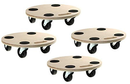 4 Stück Blumenroller Rollbrett Transportroller Fassroller Möbelroller 200kg Rund