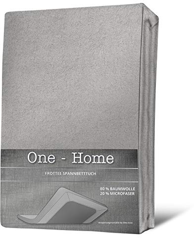 one-home Spannbettlaken FROTTEE 140x200 cm - 160x200 cm Silber Spannbetttuch Bettlaken