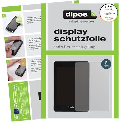 dipos 2x Displayschutzfolie matt für Amazon Kindle Paperwhite (2021) | Antireflex, entspiegelnd, passt perfekt, Ultra-Dünn, kratzfest, blasenfrei, Fingerprint-kompatibel, selbstklebend