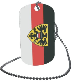 U24 Dog Tag Erkennungsmarke ID Tag an Kette Flagge Reutlingen Alu 30 x 50 mm