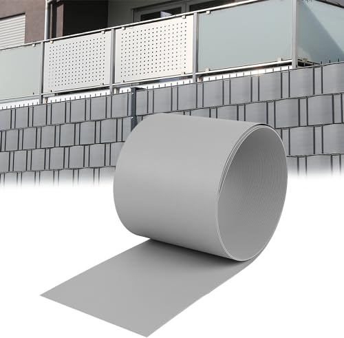 LARS360 20 Stück Hart PVC Sichtschutzstreifen Sichtschutz Windschutz Garten Doppelstabmattenzaun für Gartenzaun, Balkon, 2,5m x 19cm (Hellgrau)