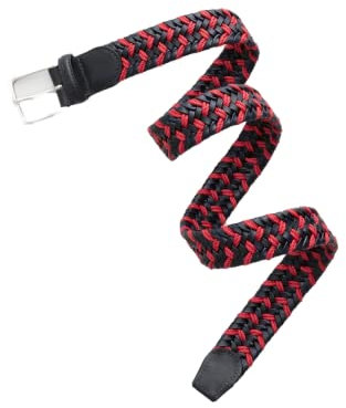 GANT Herren D2. Lederseil Flechtgürtel, Leuchtend rot, 90X36