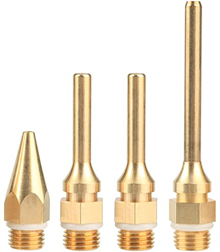 Mesee Kit di 4 pezzi Ugello per pistola a colla calda in rame, ugelli intercambiabili di diametro di filettatura 10,8 mm, accessorio di ricambio per pistola termofusibile