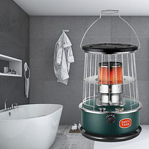 SHU Réchaud à kérosène Portable sans Chauffage d'urgence électrique avec Puissance de feu réglable avec mèche de Rechange et Sac de Rangement (Color : Dark Green)