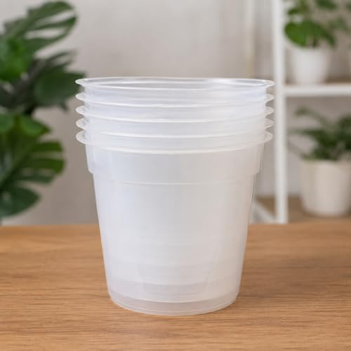 Gardening Naturally Orchid Pot 15cm Translucent - Pack of 5 or 10, Clear Plastic Pot Ideal for Growing Orchids or Other Plants (Pack of 5)