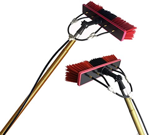 Ddasam Profi Fensterputzer Set mit Teleskopstange Einstellbare Länge 3.6-10.8M Fensterputzer mit Teleskopstiel,Photovoltaikreinigung,3-11 M Teleskopstange, Wasserleiter, Teleskop-Waschbürste
