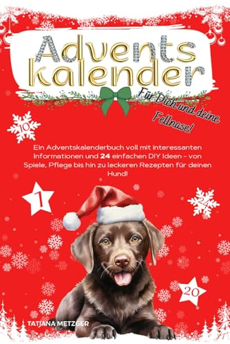 Adventskalender Für Dich und deine Fellnase: Ein Adventskalenderbuch voll mit interessanten Informationen und 24 einfachen DIY Ideen - von Spiele, Pflege bis hin zu leckeren Rezepten für deinen Hund!