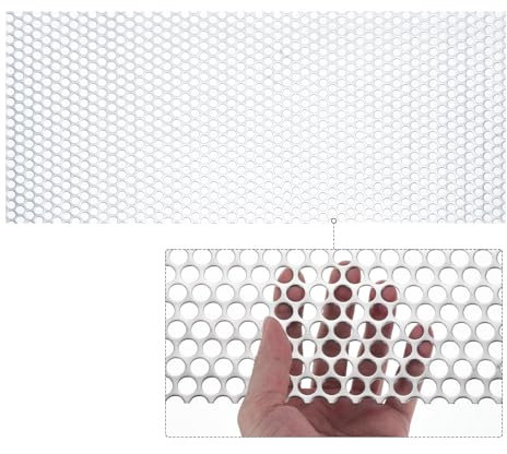 PATIKIL Foglio Forato in Acciaio Inossidabile 304, 23,6 x 15,7 Foro 0,39 Rete Metallico Espansa 19GA per Schermi Decorativi Griglie Ventilazione Fumatori