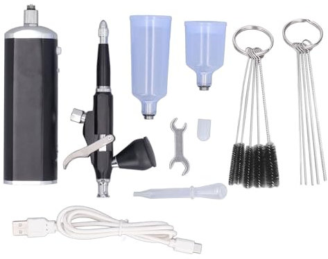 30PSI Cordless Airbrush Kit, Air Brush Kit Rechargeable Airbrush Set Portable Airbrush Gun with Compressor Pump for Nail Art, Makeup, Painting, Cake Decor, Air Brush Painting