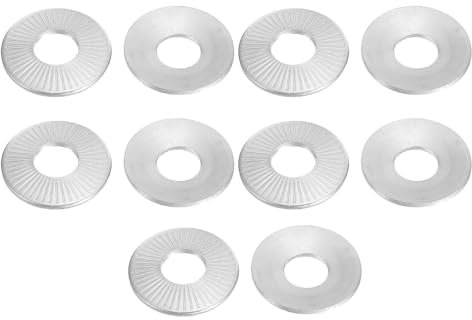 PATIKIL 304 Stainless Steel Flat Washers, 10 Pack M12x32mm Belleville Spring Disc Washer Conical Knurled Metric Gasket for Automotive Industrial Construction