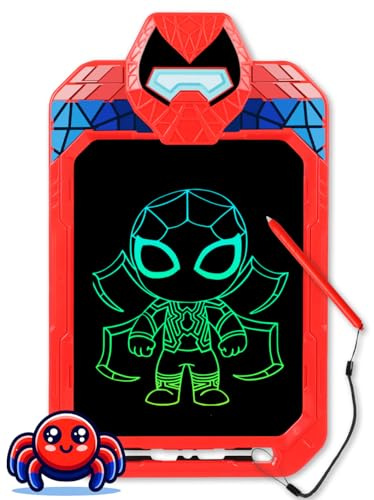 Fullware LCD Writing Tablet for Kids 10 Inch Spider Hero for Toddler 3 4 5 6 7 8 - Paint, Doodle Board, Drawing Pad - Travel Toys, Road Trip Car Activities, Birthday Christmas Gift Boys & Man