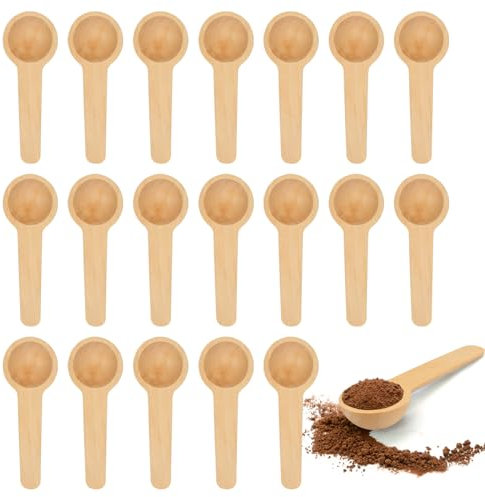 20 Pièces Petite Cuillere en Bois, 6.9 * 2.5cm Mini Cuillere en Bois de Cuisine, Petite Cuillère à Café, Petite Cuillère à Sel pour Epices, Miel, Café, Sel, Pots de Confiture, Sucre,Cuisson Condiment