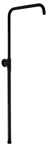 JOHO Edelstahl Duschstange, Steigrohr, Duschsystem Zubehör, Wandstange für Regendusche, Duschsäule 69-111cm verstellbar, Schwarz
