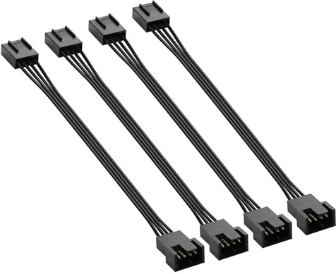 GINTOOYUN 4-Pin PWM Chassis Fan Kabel PC Kühlung 4-Pin Buchse zu 4-Pin Stecker Fan Verlängerungskabel für Chassis Fans, CPU Lüfter etc. (10.2Inch) (1 bis 1)
