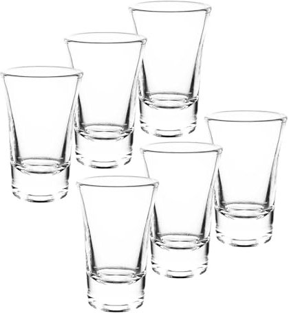 KRADLUX Lot de 6 verres à liqueur 50 ml | Verres à liqueur 5 cl | Parfaits pour les shots de liqueur, whisky, brandy, vodka, rhum, vodka | Idéal pour la maison, les fêtes, le bar | Excellent cadeau