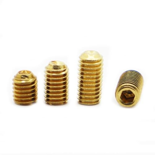 AYYSSM 2–10 Stück M2 M2.5 M3 M4 M5 M6 M8 M10 DIN916 Messing Innensechskant-Stellschraube Kopfhöhe Madenschrauben(Color:16mm,Size:M3 10pcs)