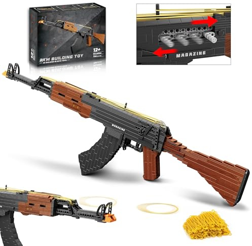 Building Block for Adults, Large Scale Classic Model Kit with Rubber Band Launcher, DIY Assembly Building Set for Boys 14+, Collectible Gift for Model Hobbyists, 1166Pcs
