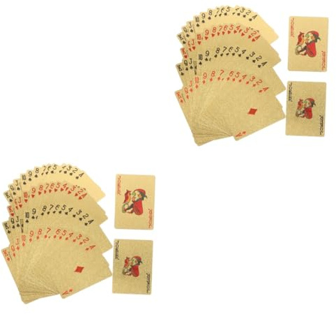 Abaodam Goldene Pokerkarten wasserdichte Spielkarten Für Familien Und Partys Hochwertige Verarbeitung Interaktives Kartenspiel Für Unterhaltung Geschenkidee Für Spieler