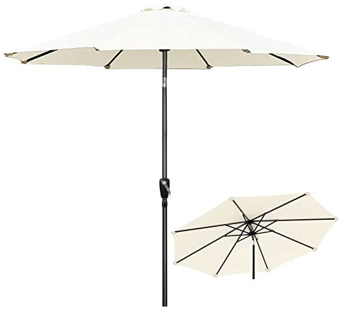 Ombrellone da giardino, ombrellone da giardino, ombrellone da esterno da 9 piedi per patio, con inclinazione e manovella protezione solare Ombrellone da giardino con 8 costole senza base per giardino,