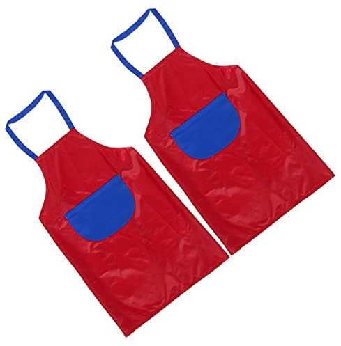 KOMBIUDA 2stücke Malschürze Für Junge Mädchen Pvc-beschichtet Schürzen Für Malen Und Kochen Farbe Mit Langen Bändern Für Einfaches Binden