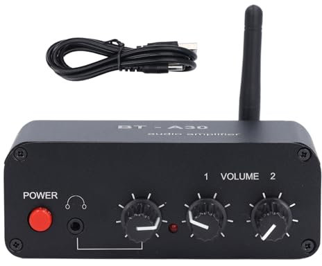 Amplificador DE Sonido Bluetooth 5,2, Ganancia DE 20dB, Interfaz DE 3,5mm, Preamplificador DE Altavoz con Chip HiFi BT para Altavoz Giratorio