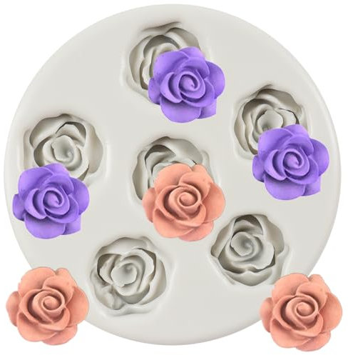 MINFEIDMS Rose Form Blume Silikon Formen Rose Blume Fondant Form für Kuchen Dekorieren Cupcake Topper Süßigkeiten Schokolade Polymer Clay Gum Paste