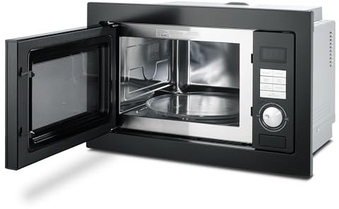 Smad Forno a microonde da incasso 2 in 1, larghezza 60 cm, 900 W, 25 l, forno a microonde da incasso con grill, 8 programmi automatici, funzione scongelamento, orologio elettronico, piatto girevole in