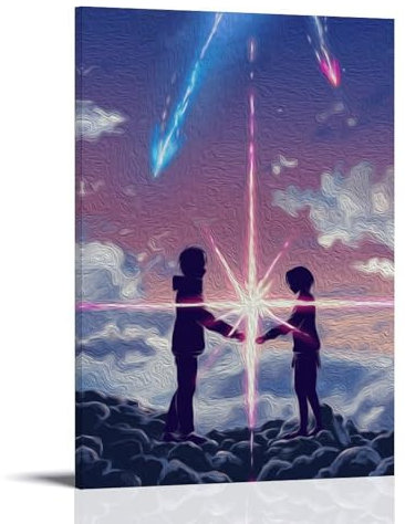 ZCHLATGDE Your Name Kimi No Na Wa Póster de Manga Pintura Decorativa Lienzo Arte de Pared Salón Póster Dormitorio Pintura, Arte de Pared Impresión de Imagen Moderna Decoración de Habitación Familiar