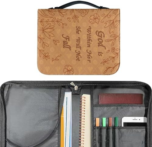 Bucheinband Aus Pu-Leder – Premium-Bibelhüllengriff, Vielseitiger Buchschutz | Flexible Und Schützende Zeitschriftenhülle, Tragbare Hülle Mit Griff Oben, Bezaubernde, Stilvolle Buchhülle Für Die Reise