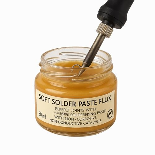 TECHZOCO Flux de Soldadura, Pasta De Soldadura Sin Plomo, Flux decapante, Soldadura en Pasta, Ideal para soldadura con o sin plomo, Limpia el soldador y alarga su duración, Capacidad 50 cc