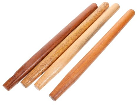 Garneck 4 Pcs Hardwood Replacement Wooden Tool Handles for Shovels, Hoes, Axes and Hammers, 40cm Ergonomic Garden Handles for Outdoor Lawn and Gardening Tools