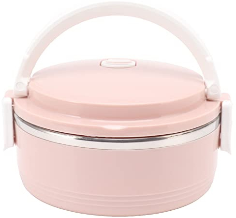 Culnflun Thermal Lunch Box, Lunch Box i rostfritt stål, bärbar isolerad Bentos -låda, med säkerhetspänne, för kontorsskolor Picknick (Rosa)
