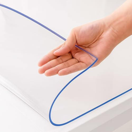 Tischfolie als transparenter Tischschutz, transparente Folien-Tischdecke, Schmutzabweisend, abwischbar und individuell zuschneidbar – 2 mm