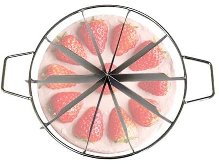 Genérico Cortador De Pasteles, Cortador de Tartas Rebanador Marcador de Porciones, Suministros de Repostería de Acero Inoxidable 6/9/10 Porciones para Restaurante Cafetería Panadería Hogar Fiesta