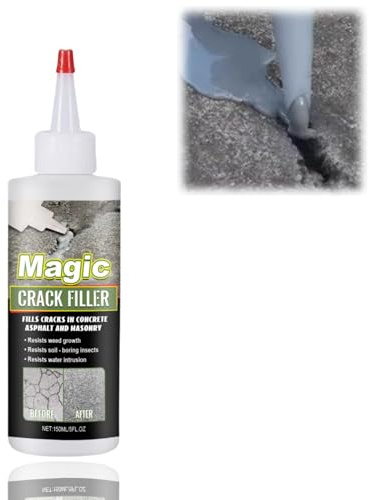 Concrete Crack Filler Outdoor,Quick-Drying Sealing Adhesive for Slab,Asphalt Repair & Driveways,Waterproof Black Filler,Magic Crack Repair Sealant,Crack Filler Asp/halt Black,Asp/halt Repair,150ml