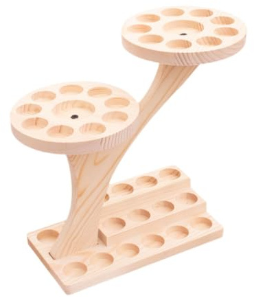 Milageto Holz-Display-Regal für ätherische Öle, Nagellack und Kosmetik, mehrschichtiges Aufbewahrungsregal, Desktop-Organizer, geeignet für 15‑ml‑Flaschen, platzsparend, stabile Konstruktion