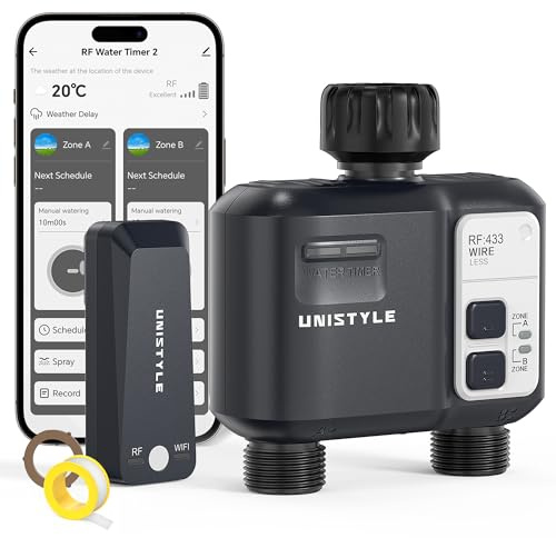 Bewässerungscomputer WLAN 2 Ausgänge: Einfache Gartenbewässerung mit App & Sprache, 5 individuelle Bewässerungspläne, Smart Water Control für Rasensprenger & automatisches Garten Bewässerungssystem