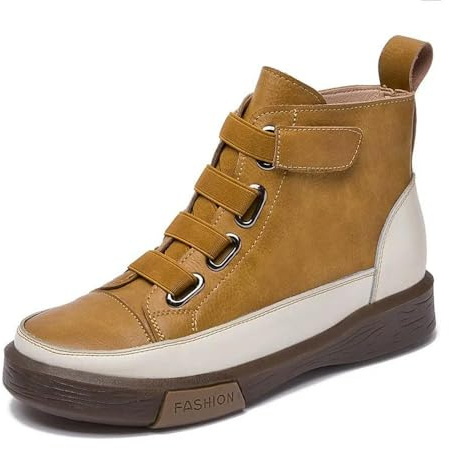 QXDZSW Damskor sneakers platta päls kvinnor stövlar vinter retro vår ankelstövlar för kvinnor, Gul päls, 41.5 EU