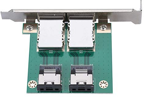 Yctze Dual Mini SAS 36P-26P SFF8087 to SFF-8088 Server Adapter PCI Bracket for External Connection