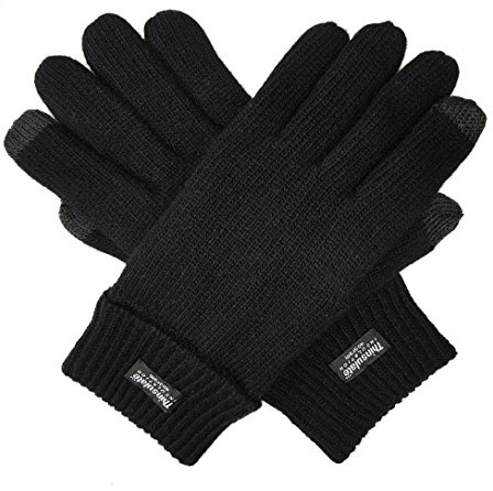 BRUCERIVER Herr Handskar ren ull med Thinsulate Foder XXL (Black Touchscreen)