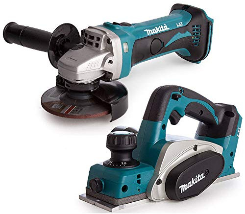 Makita DGA452Z 18V LXT Cordless Angle Grinder with Makita DKP180Z 82mm Planer