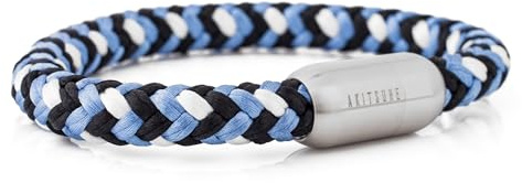 Akitsune Portus Segeltau Armband | Magnetischer Kapselverschluss Armschmuck Damen Anker Herren Maritim - Silber