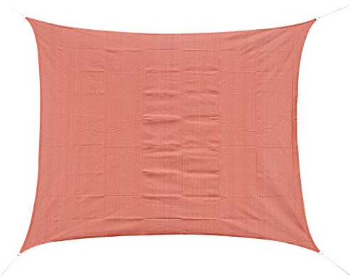 Outsunny Toldo Vela de Sombra Rectangular 4x6 m Toldo de Terraza con Anti-UV Anillo de Acero Inoxidable y Cuerdas de Nylon para Jardín Patio Rojo