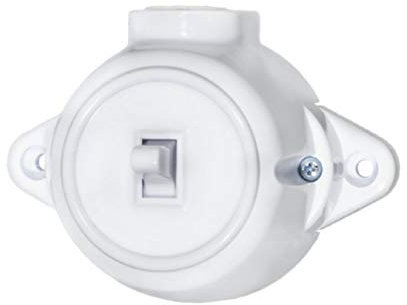 Interrupteur de montage en saillie Vintage, prise ronde, interrupteur rétro, interrupteur à va-et-vient, interrupteur en série (interrupteur à va-et-vient blanc)