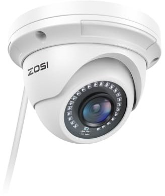 ZOSI 5MP Add-on PoE IP Camera, Outdoor Indoor Home Surveillance Dome Camera with Night Vision, Waterproof, Motion Detection, Only Work POE CCTV Camera System