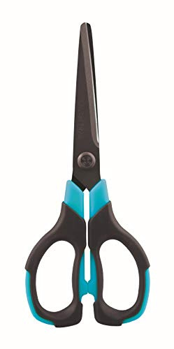 Tetis Blå-svart kontorssax 17 cm (6 ¾ tum) papperssax med fluorbeläggning rostfritt stål universalsax hushållssax kvalitetssax ergonomiskt handtag för kontor skola hem