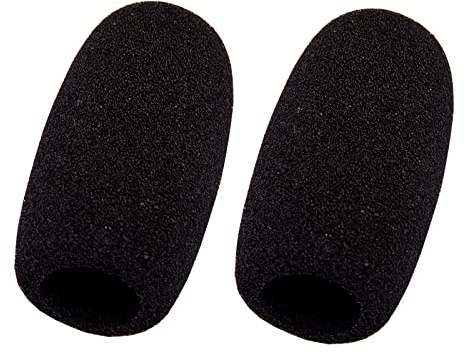 deetech 2er Set WS-55 - Mikrofon Windschutz 55x26x16mm für Konferenz-/ Kondensatormikrofone Ø 16-20 mm, schwarz